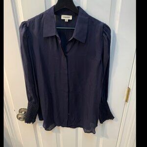 L'AGENCE Deep Blue Blouse Size M